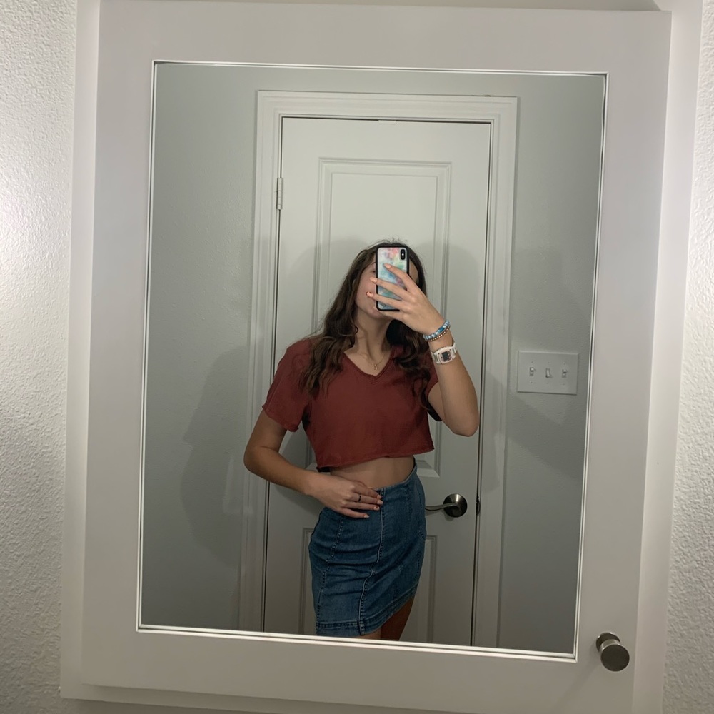 Free people mini denim skirt